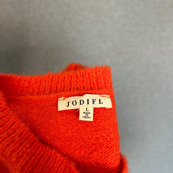 Jodifl size L pull on sweater colorful striped wool blend oversized - Picture 10 of 12